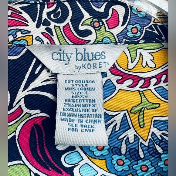 Koret City Blues Women’s Paisley Floral Colorful Stretch Twill Jacket Size Large - Picture 5 of 5